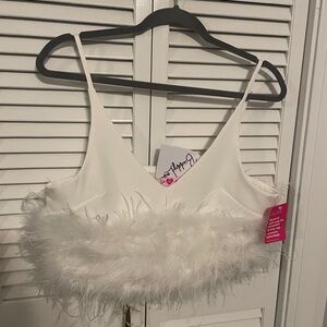 Buddy Love Feather crop top